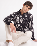 Hokkaido Black Jacquard Sweatshirt for Men