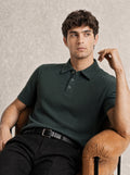 Amalfi Dark Green Collared Neck Polo T-Shirt for Men