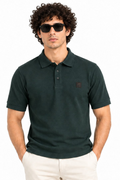 Lisbon Green Collared Neck Polo T-Shirt for Men