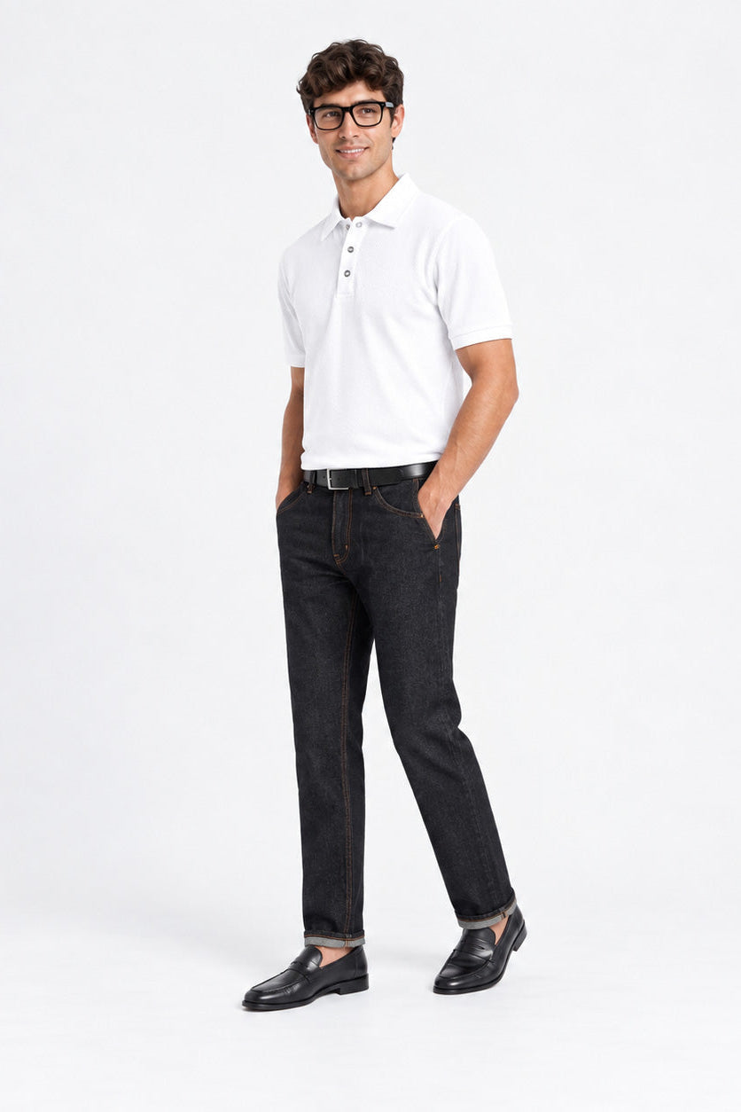 Portofino White Collared Neck Polo T-Shirt for Men