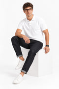 Portofino White Collared Neck Polo T-Shirt for Men