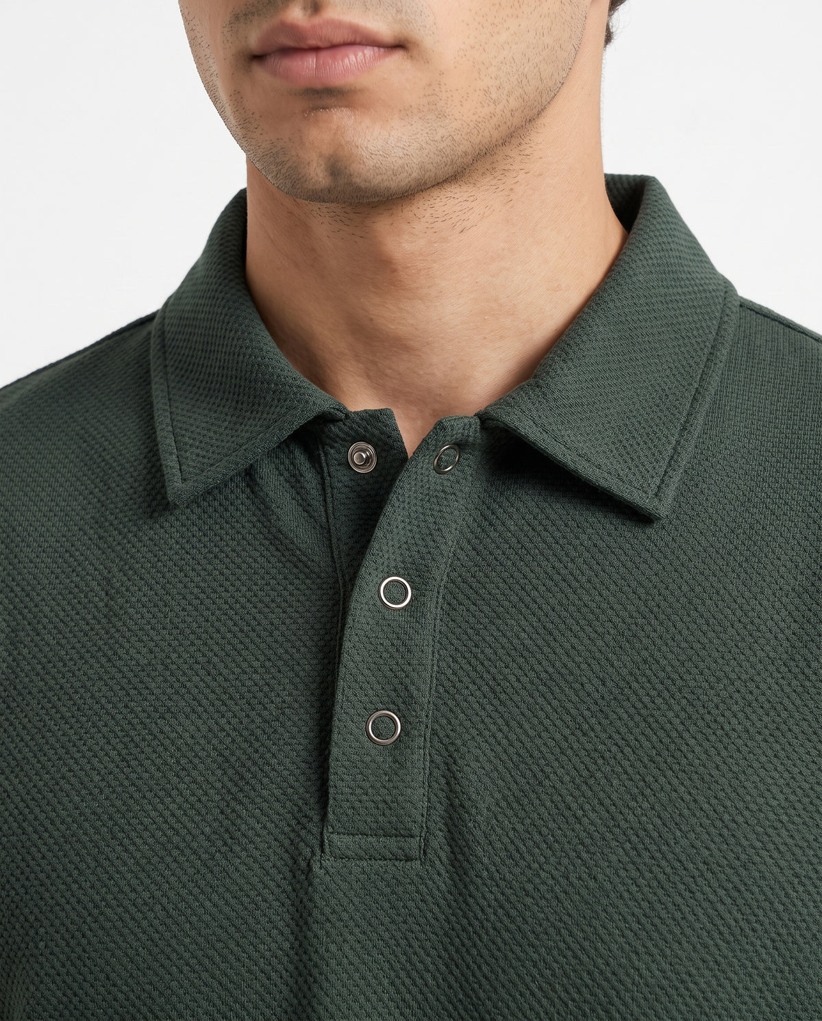 Amalfi Dark Green Collared Neck Polo T-Shirt for Men