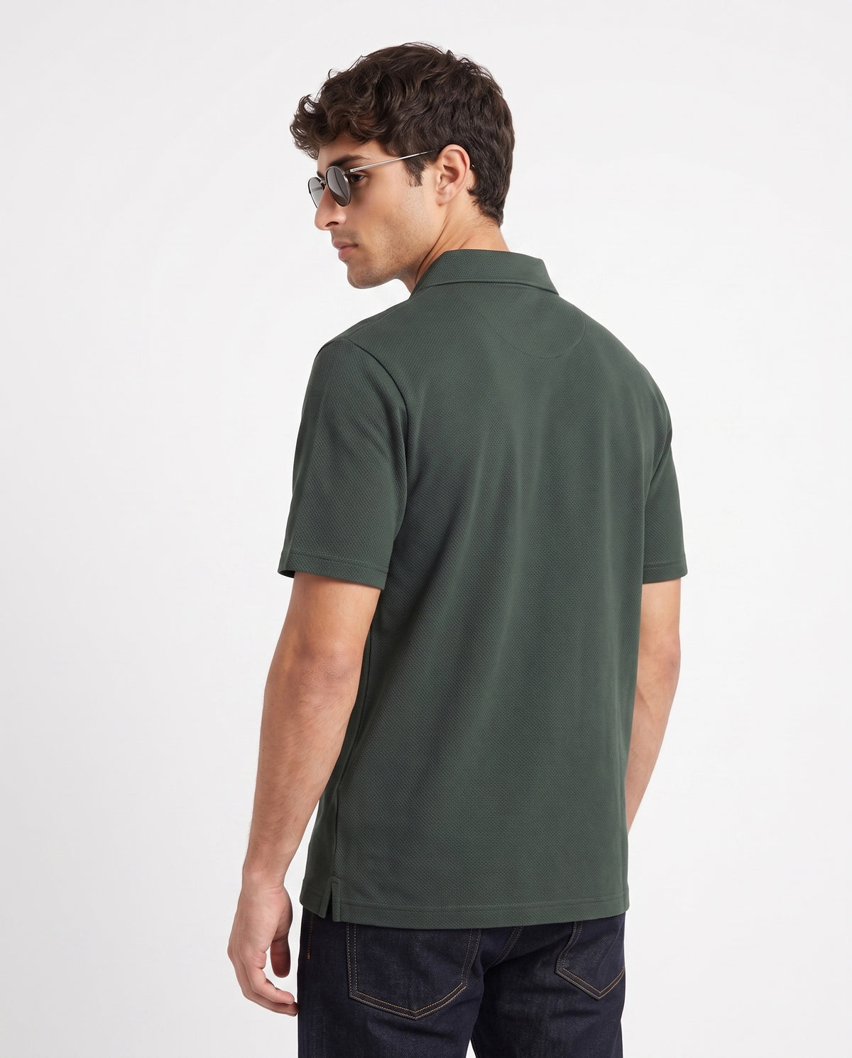 Amalfi Dark Green Collared Neck Polo T-Shirt for Men