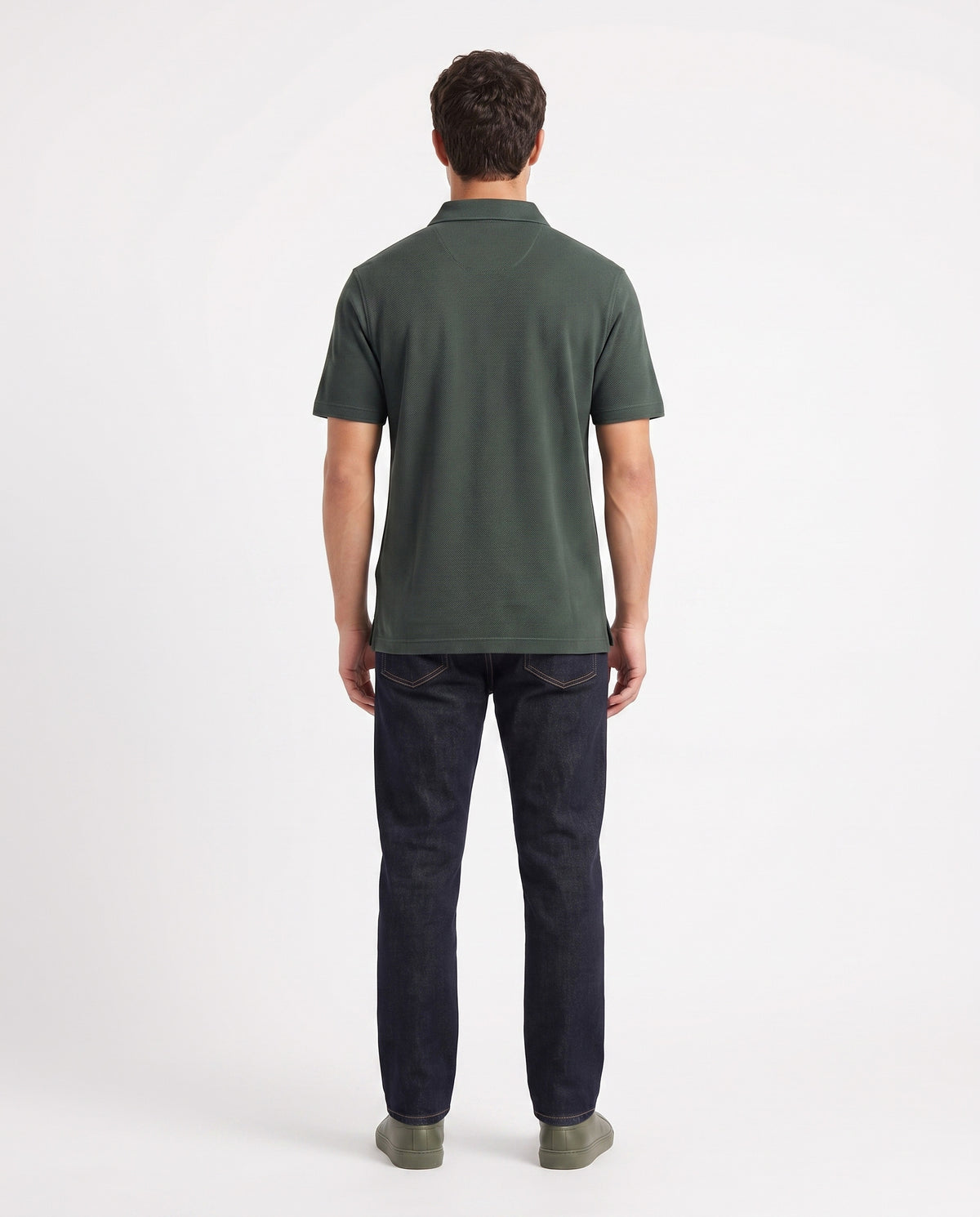 Amalfi Dark Green Collared Neck Polo T-Shirt for Men