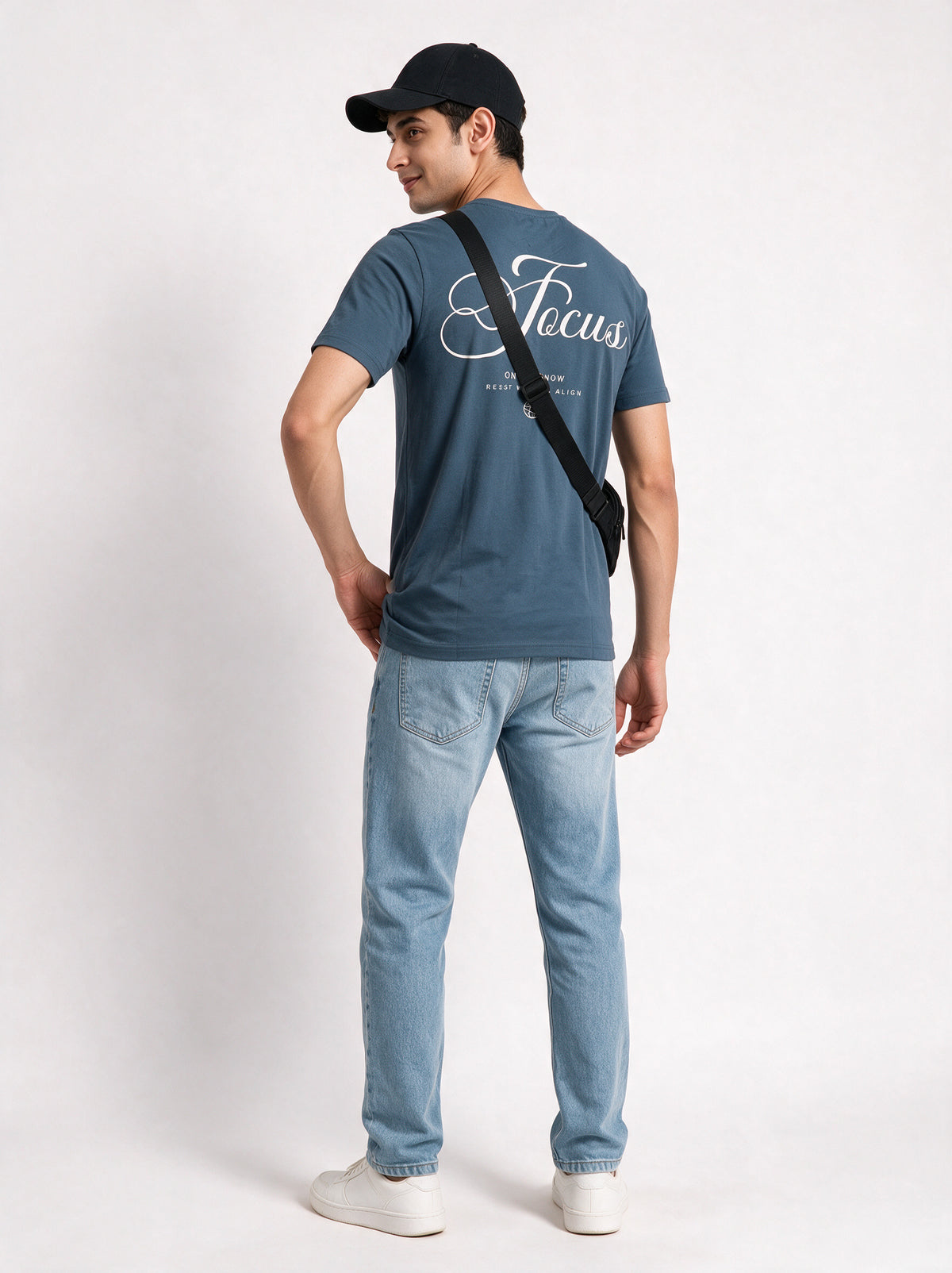 Modura Oslo navy printed t-shirt for men, view 5