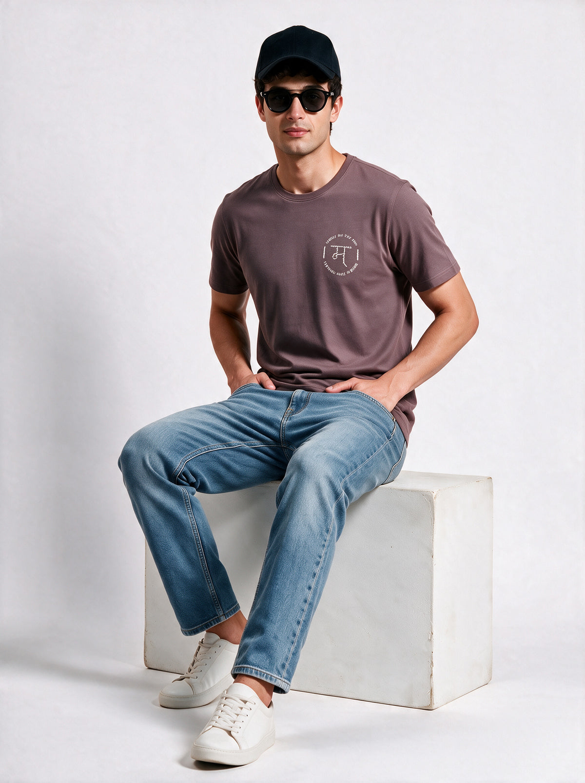 Modura Osaka purple printed t-shirt for men, view 7
