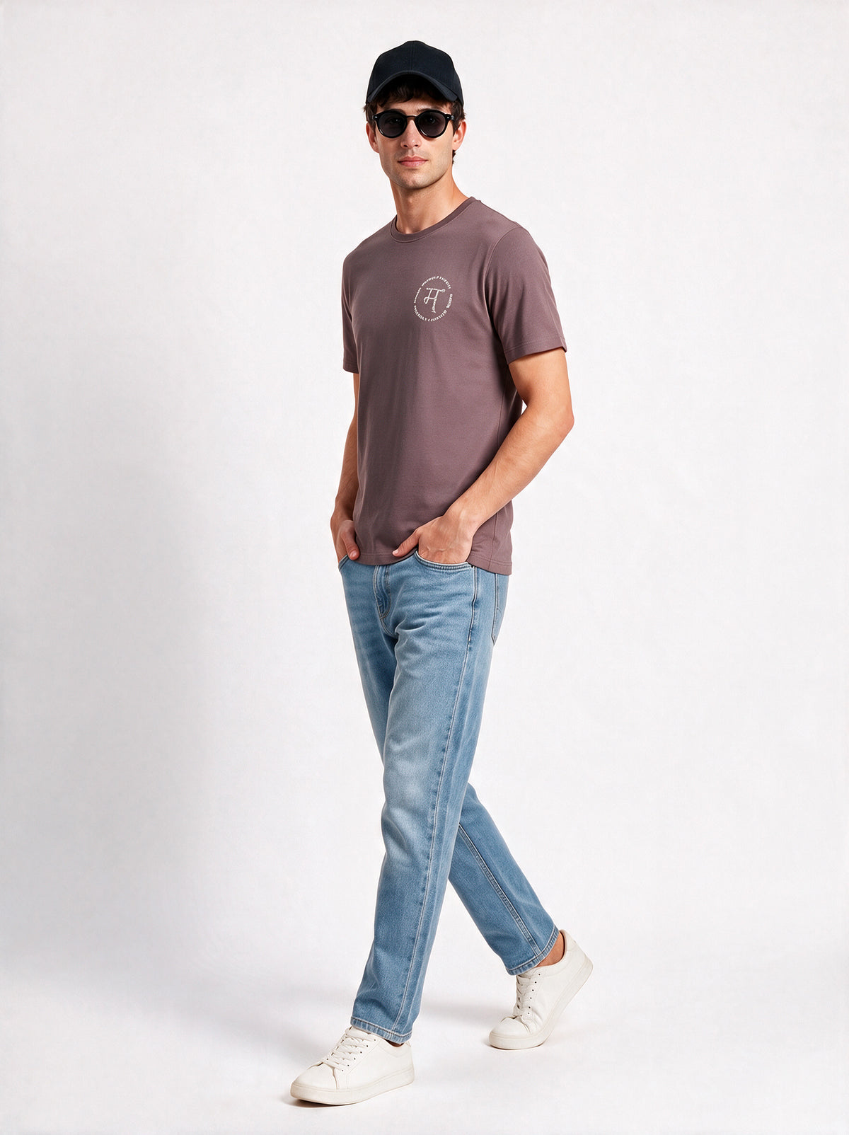 Modura Osaka purple printed t-shirt for men, view 4