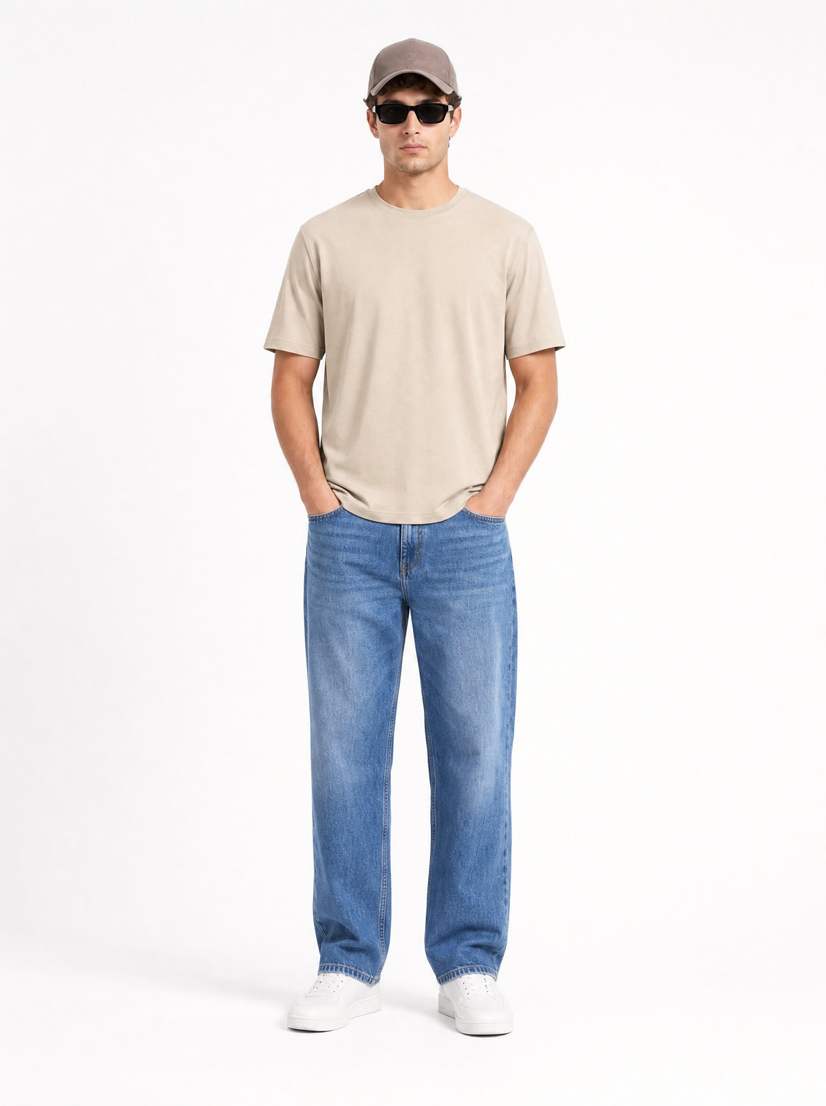 Modura Nairobi beige back print t-shirt for men, view 3
