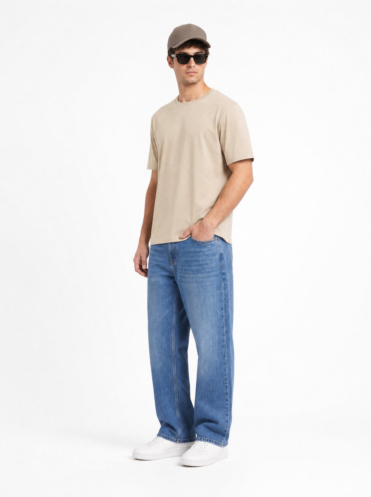 Modura Nairobi beige back print t-shirt for men, view 4