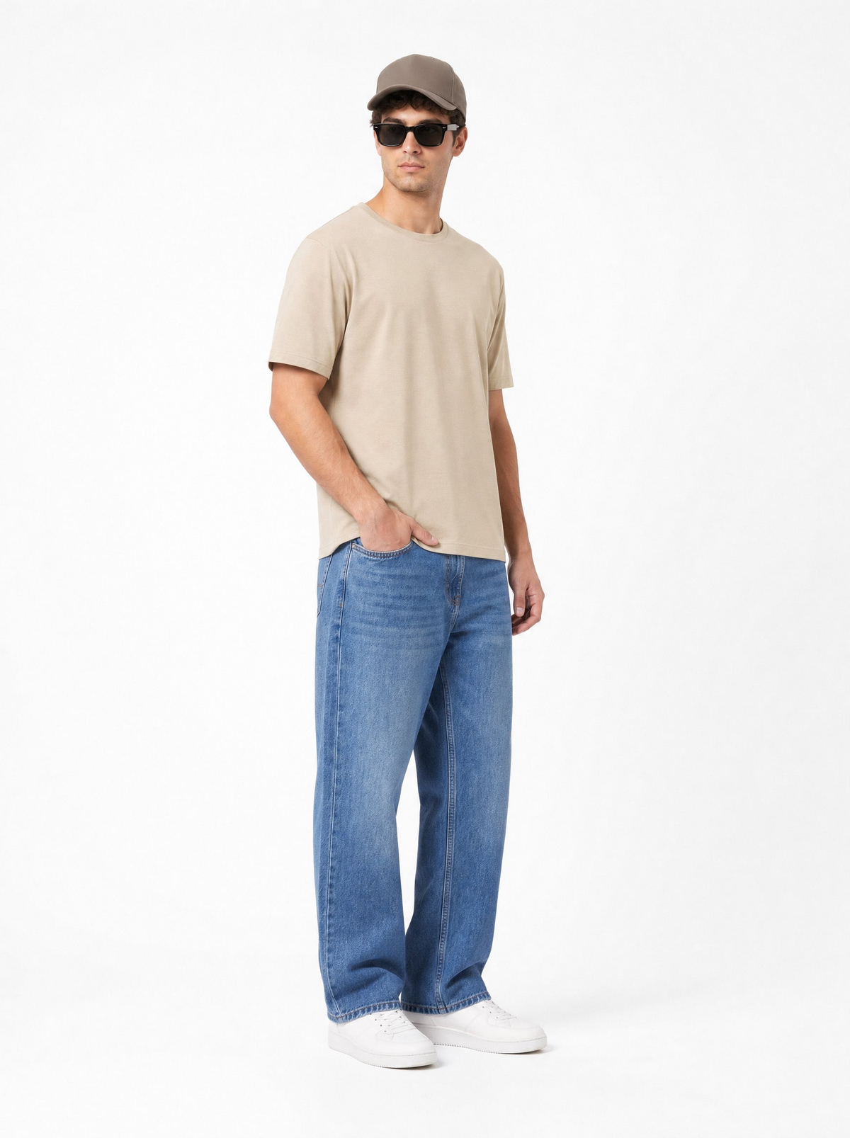 Modura Nairobi beige back print t-shirt for men, view 9