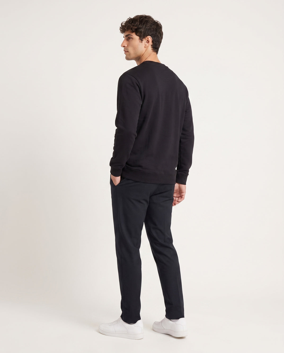Lapland Black Round neck terry sweatshirt for Men