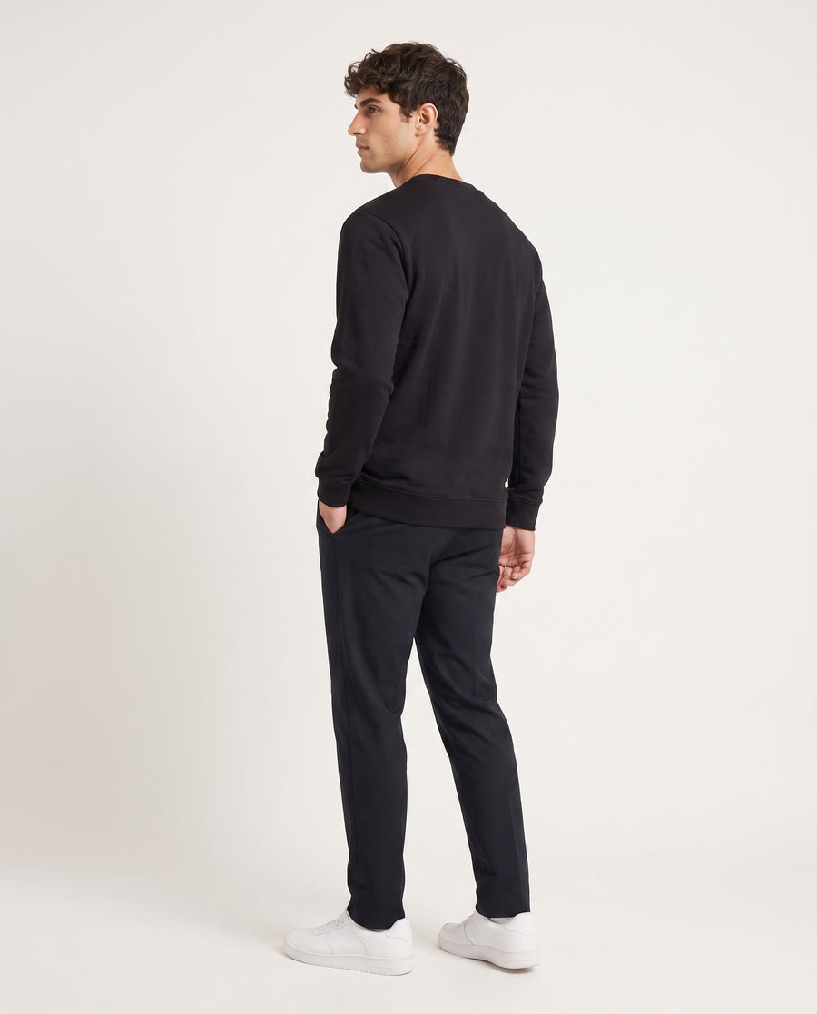 Lapland Black Round neck terry sweatshirt for Men