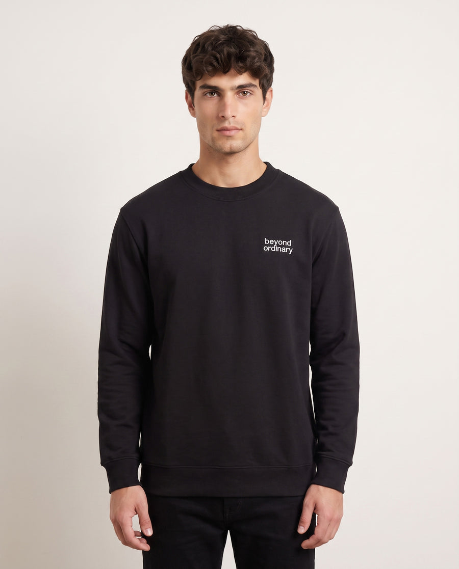 Lapland Black Round neck terry sweatshirt for Men