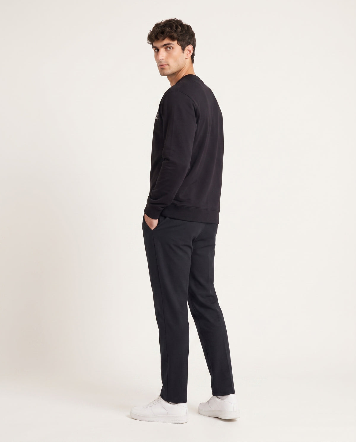 Lapland Black Round neck terry sweatshirt for Men