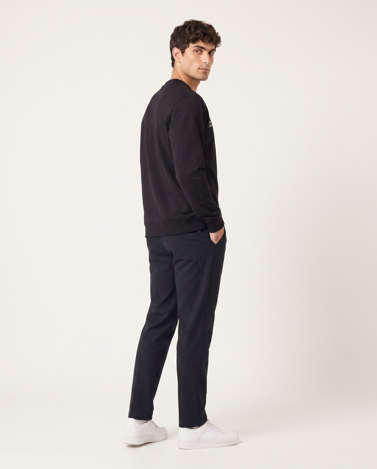 Lapland Black Round neck terry sweatshirt for Men