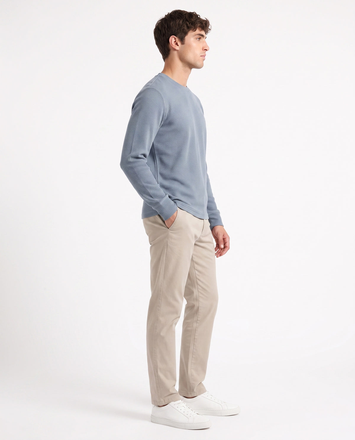 Aspen Blue Round neck structured fabric Sweatshirt for Men