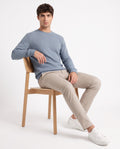 Aspen Blue Round neck structured fabric Sweatshirt for Men
