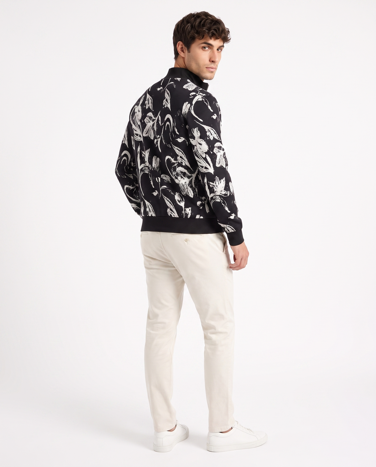 Modura Hokkaido black jacquard sweatshirt for men, view 5