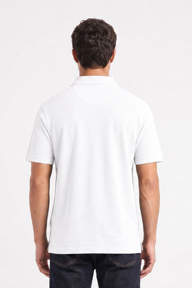 Portofino White Collared Neck Polo T-Shirt for Men