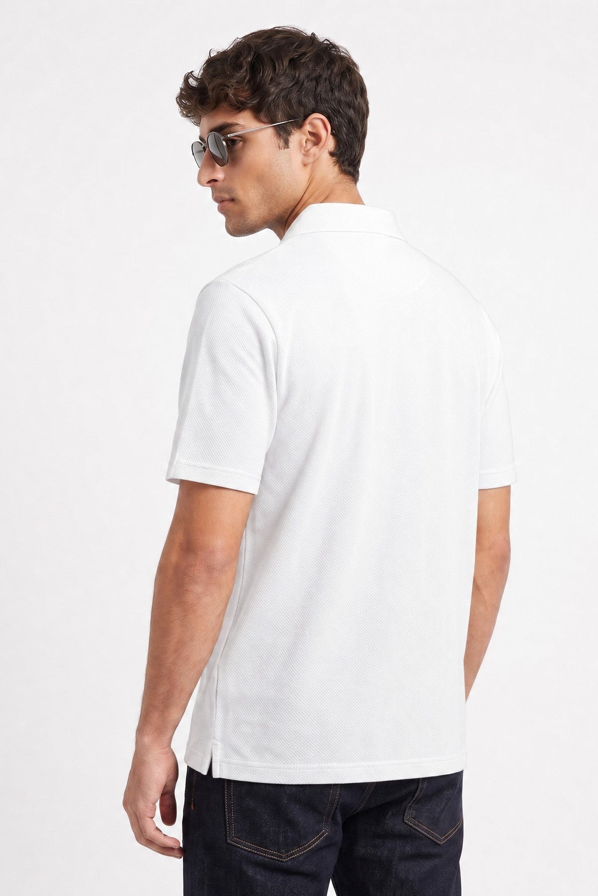 Portofino White Collared Neck Polo T-Shirt for Men