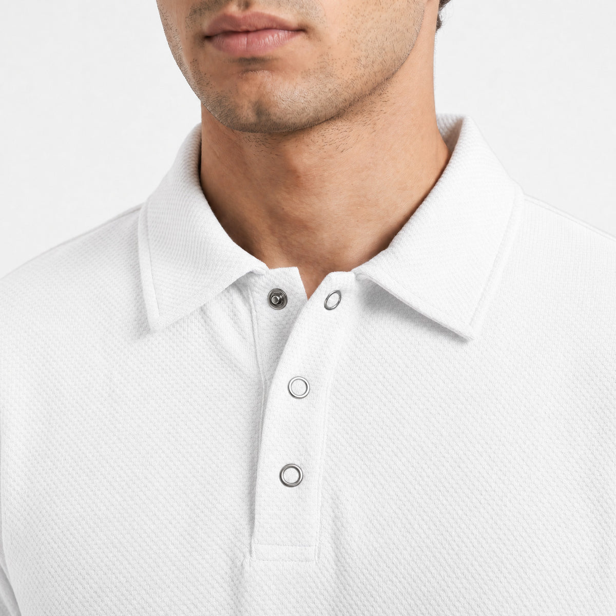 Portofino White Collared Neck Polo T-Shirt for Men