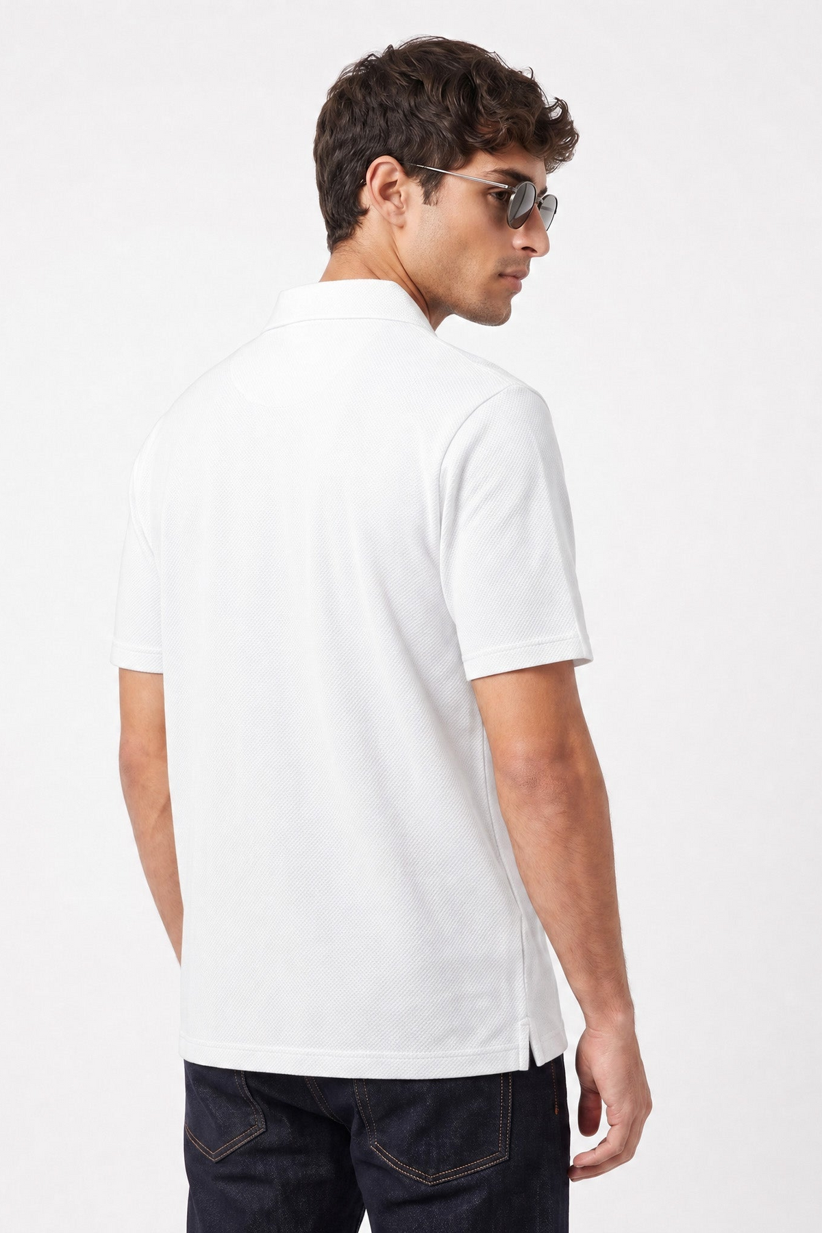 Portofino White Collared Neck Polo T-Shirt for Men