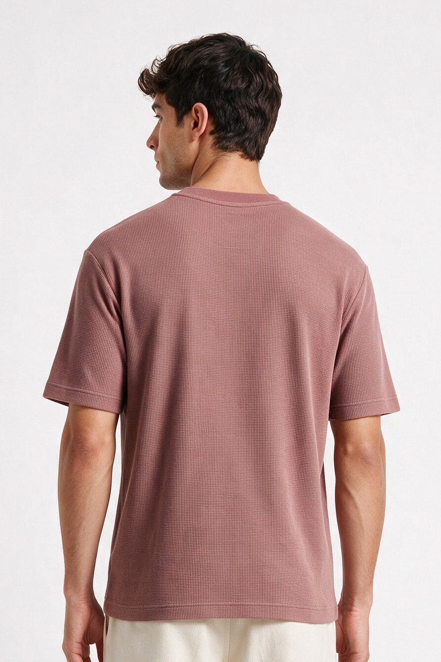 Lima Pink Round Neck T-Shirt for Men