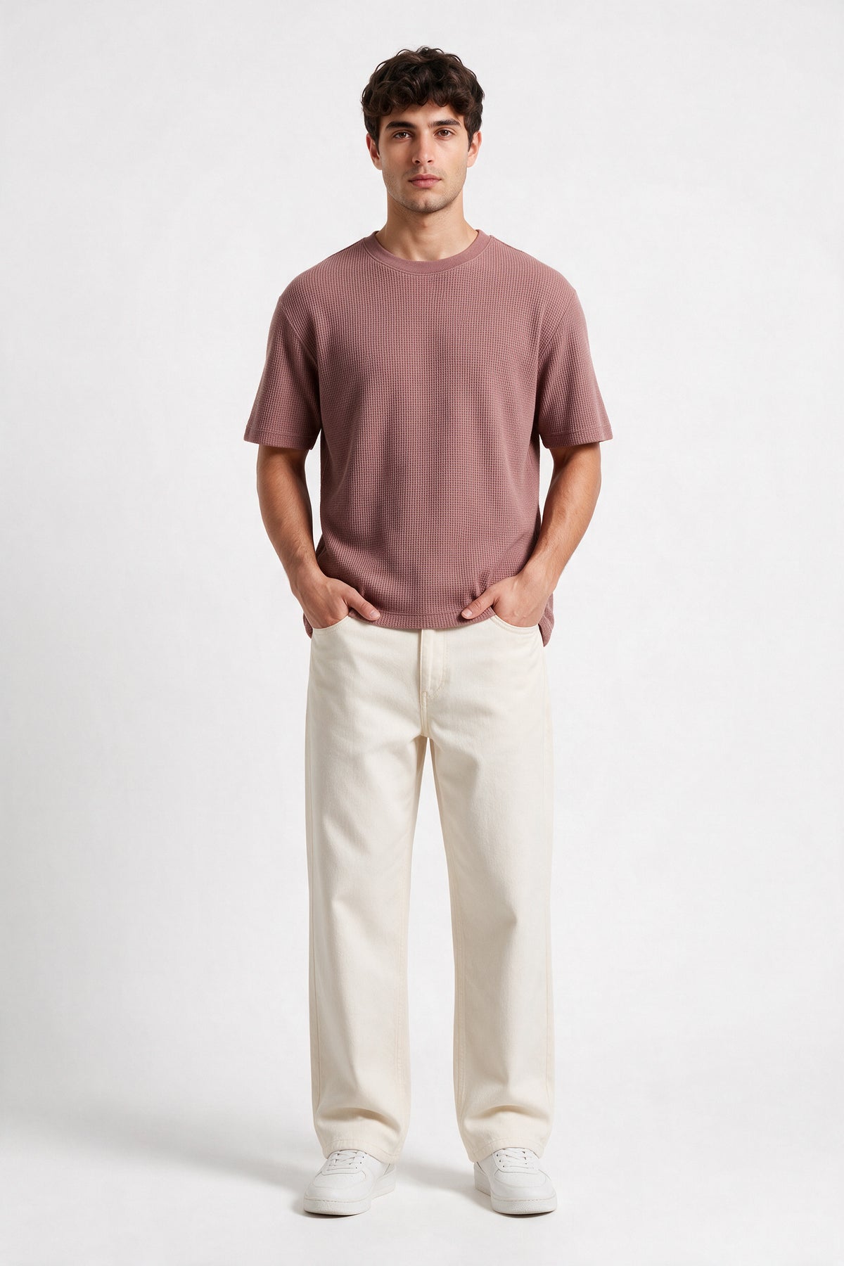 Lima Pink Round Neck T-Shirt for Men