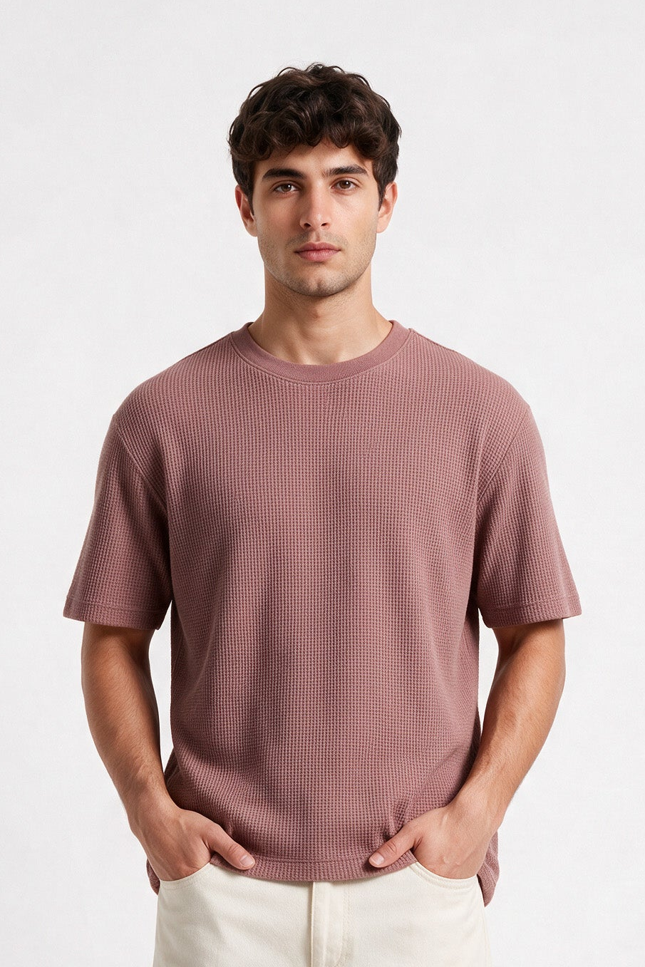 Lima Pink Round Neck T-Shirt for Men