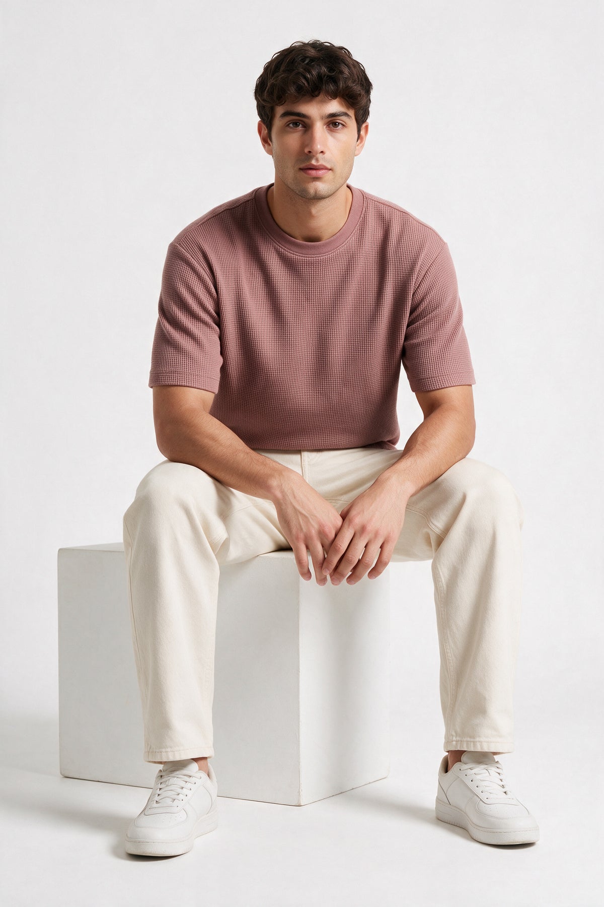 Lima Pink Round Neck T-Shirt for Men