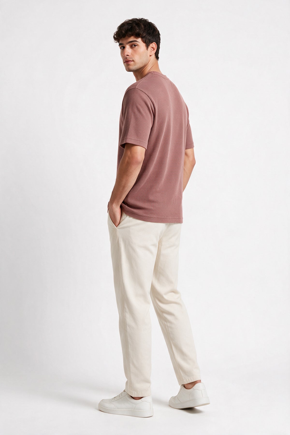 Lima Pink Round Neck T-Shirt for Men