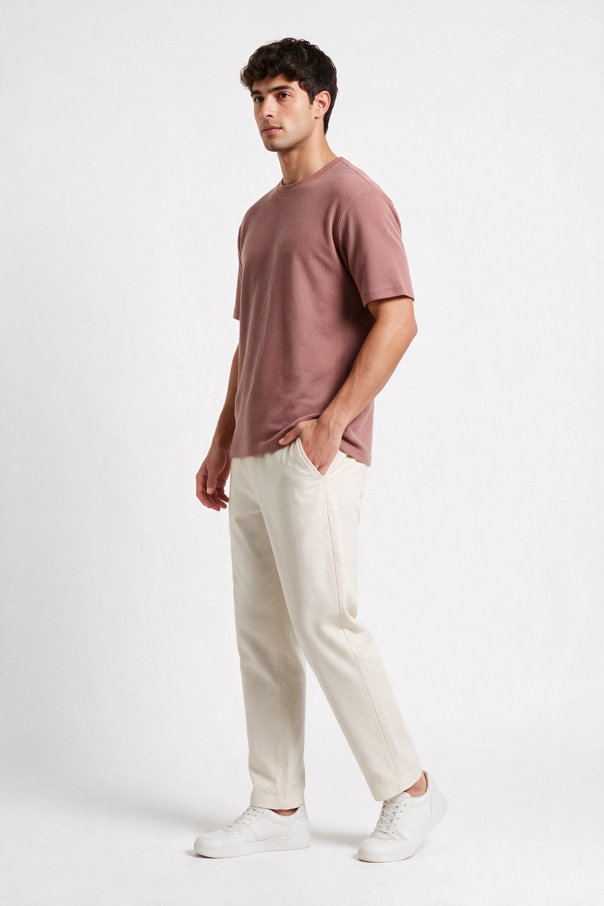 Lima Pink Round Neck T-Shirt for Men