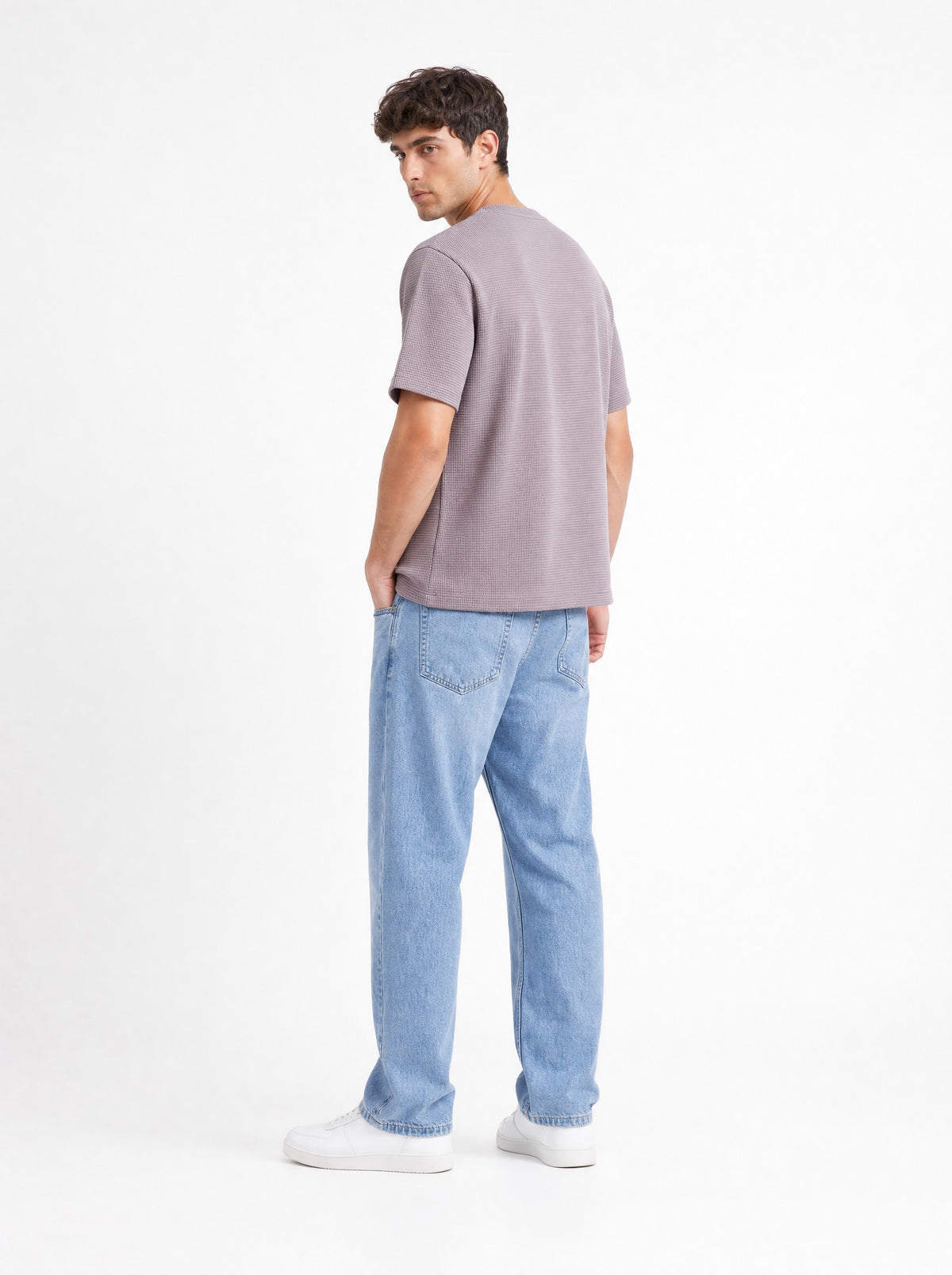 Seville Purple Round Neck T-Shirt for Men
