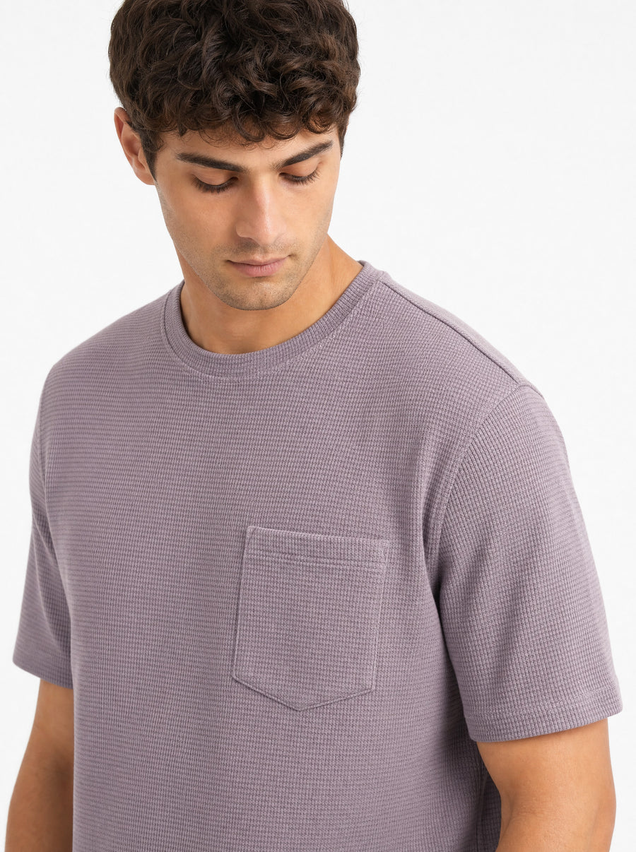 Modura Seville purple textured t-shirt for men