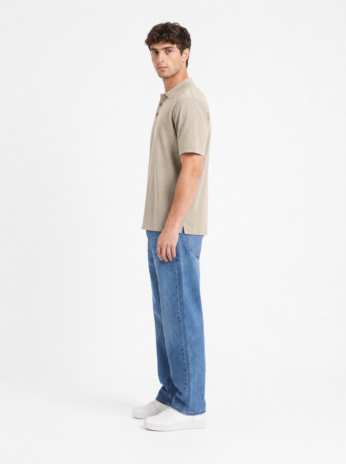 Modura Sorrento ecru polo t-shirt for men, view 4