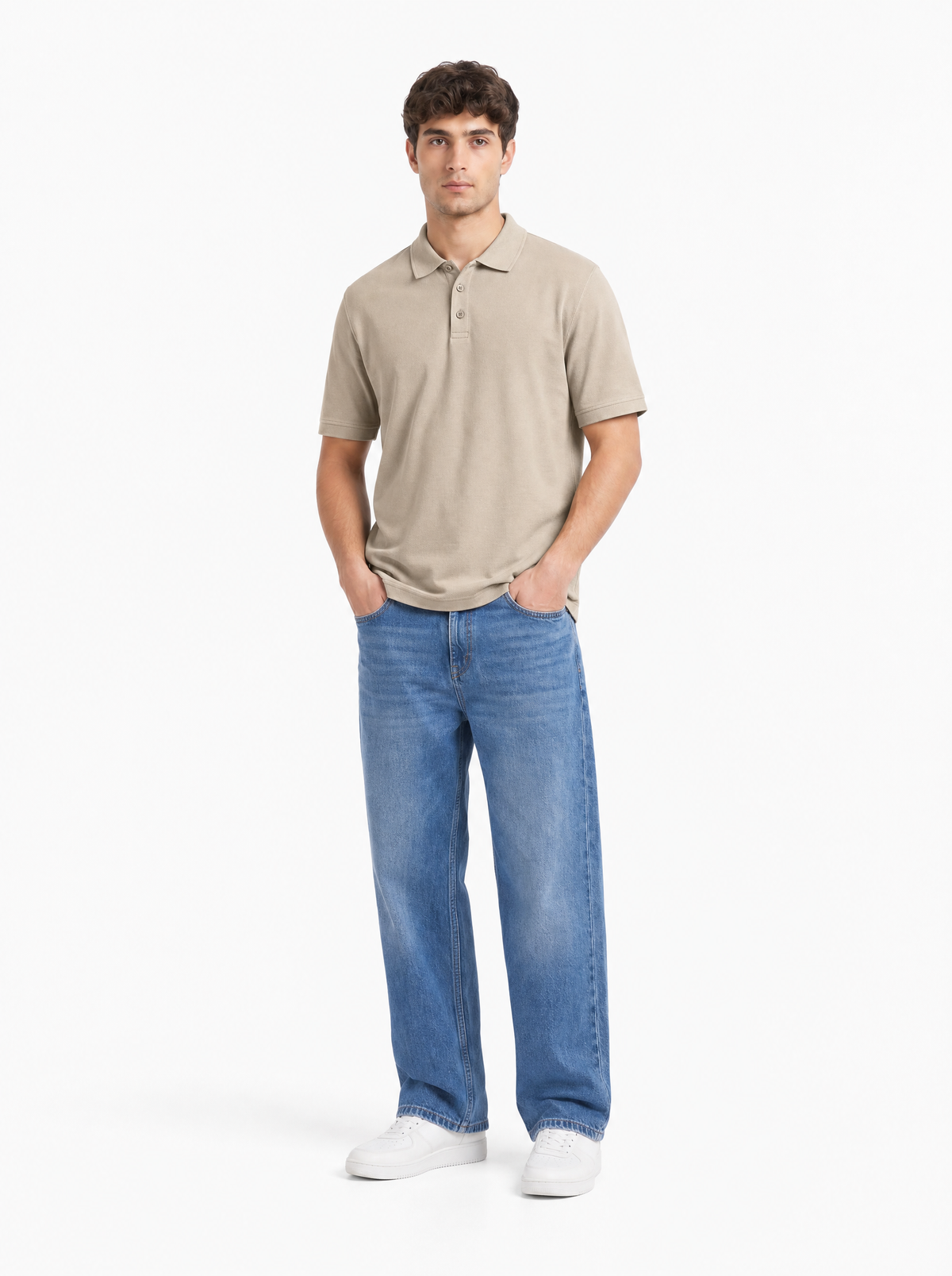 Modura Sorrento ecru polo t-shirt for men