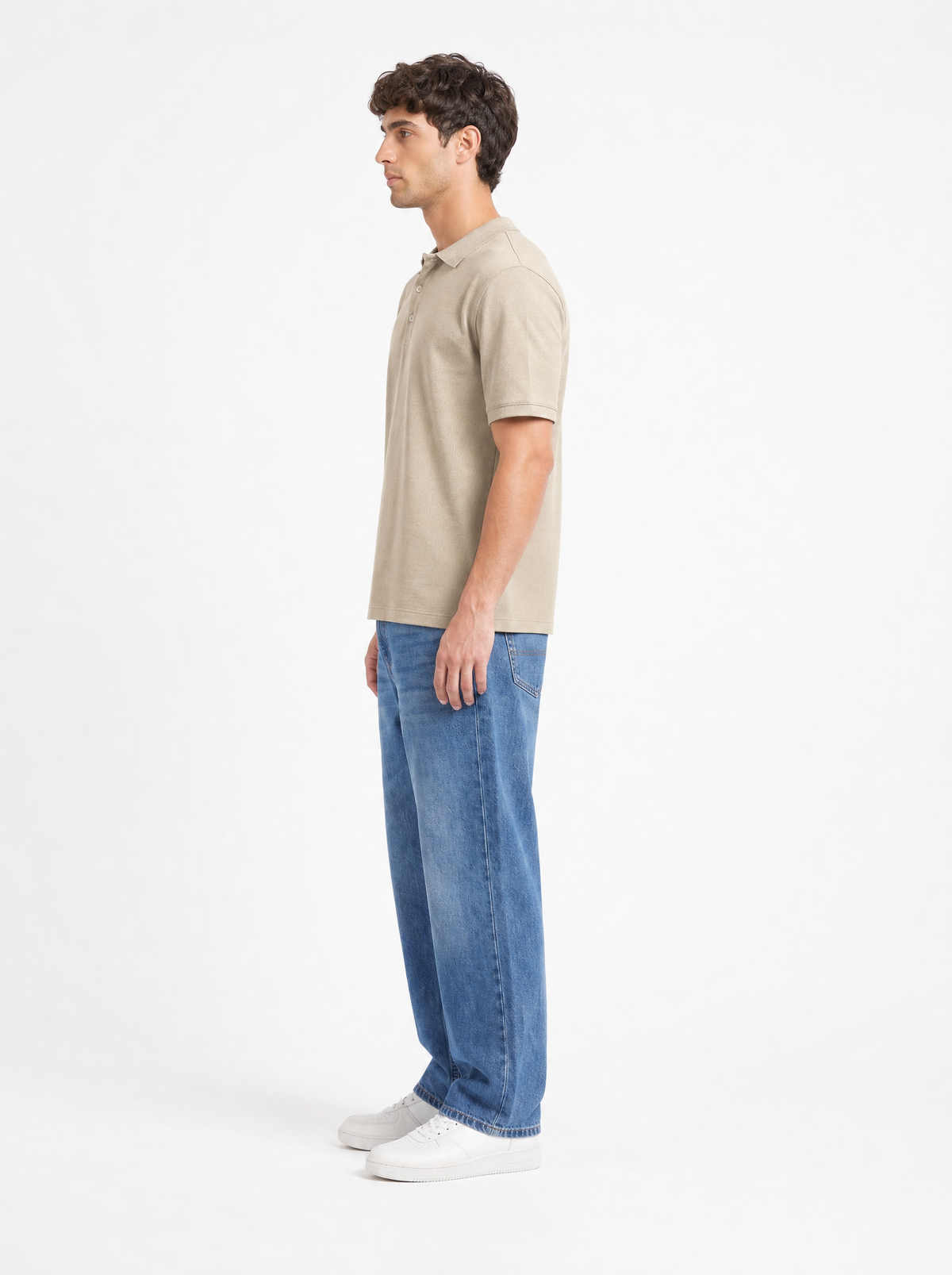 Modura Sorrento ecru polo t-shirt for men, view 9