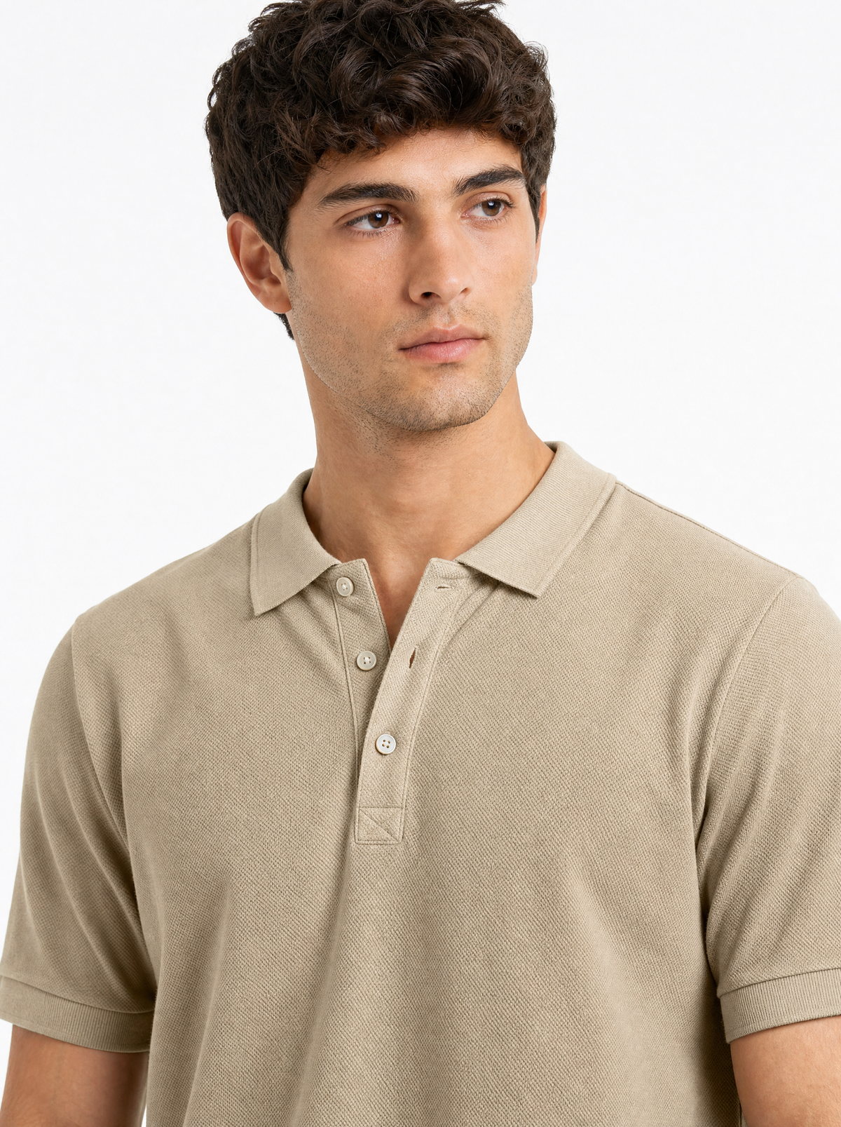 Modura Sorrento ecru polo t-shirt for men, view 2