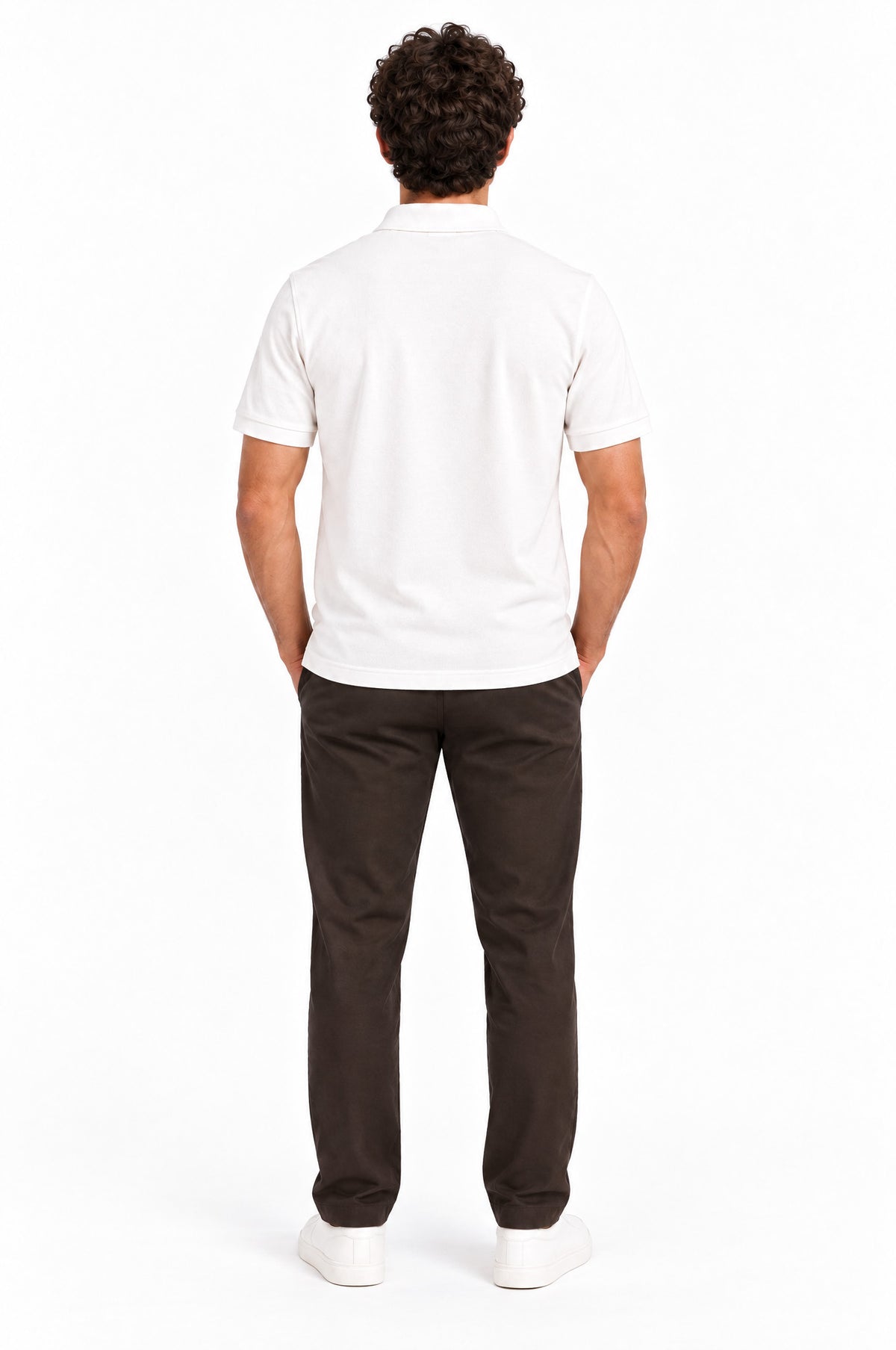 Mykonos Off-White Collared Neck Polo T-Shirt for Men