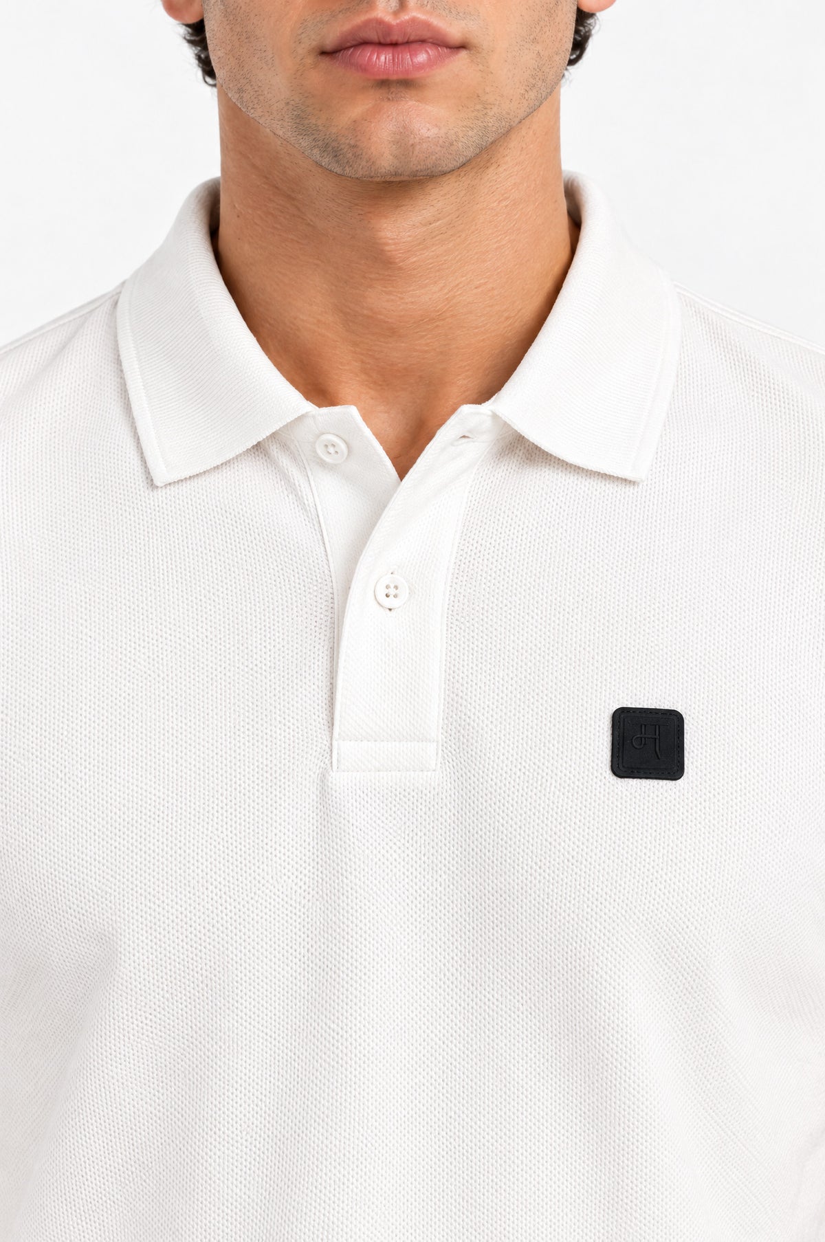 Mykonos Off-White Collared Neck Polo T-Shirt for Men