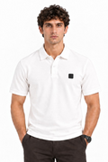 Mykonos Off-White Collared Neck Polo T-Shirt for Men