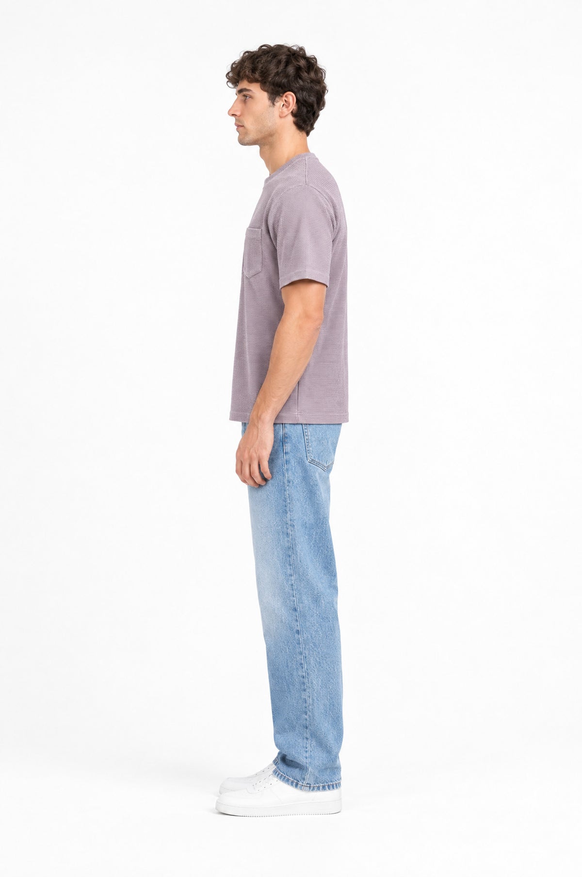 Modura Seville purple textured t-shirt for men, view 5