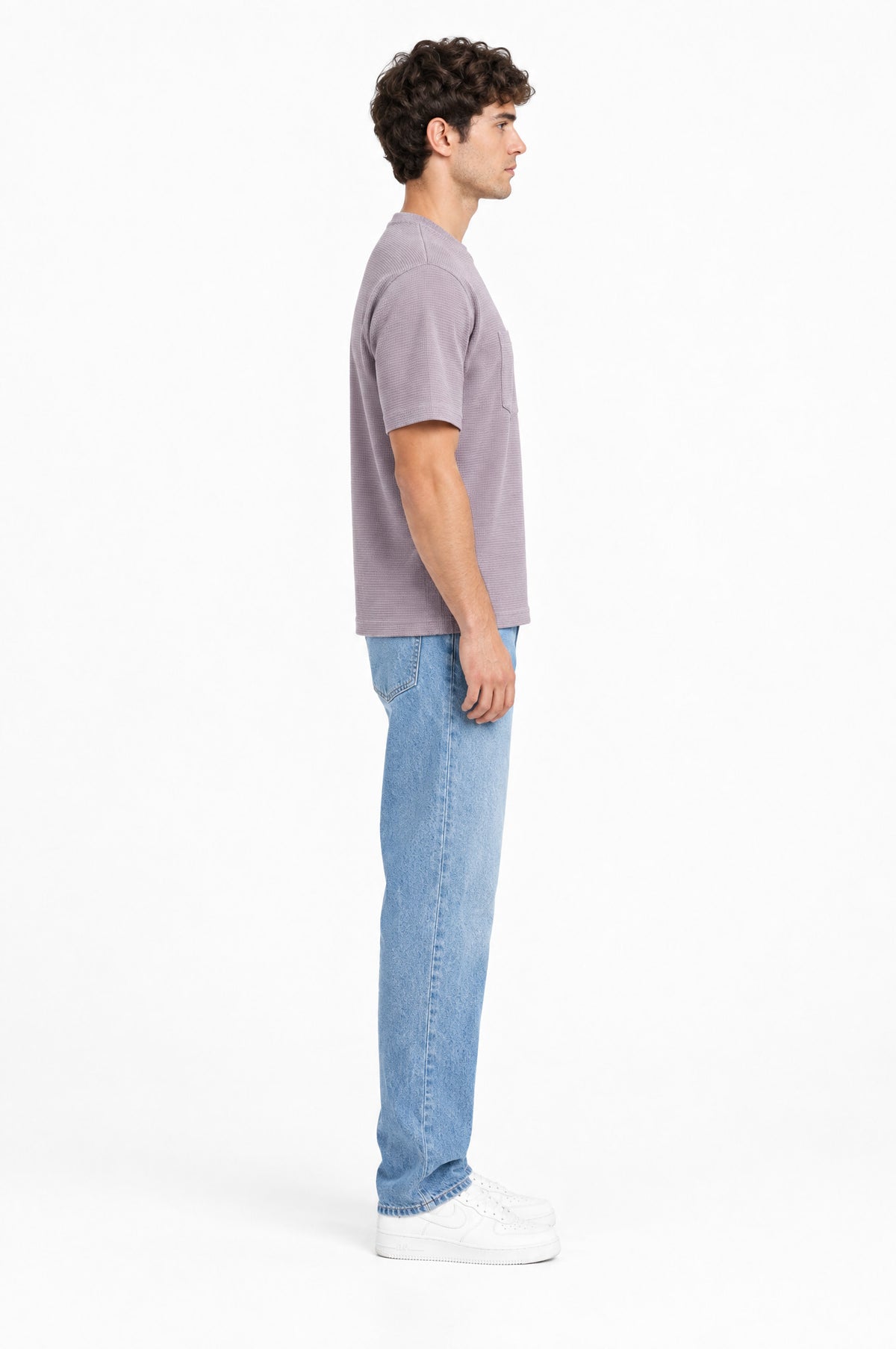 Modura Seville purple textured t-shirt for men, view 6