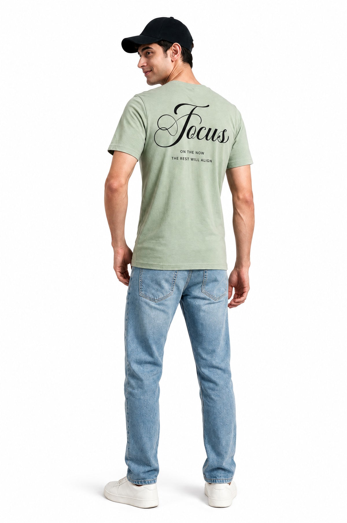 Modura Cairo light green back print t-shirt for men, view 2