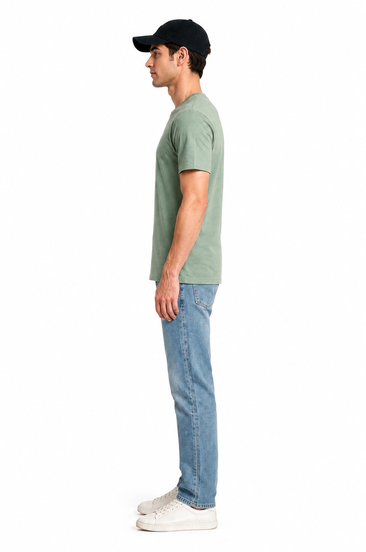 Modura Cairo light green back print t-shirt for men, view 5