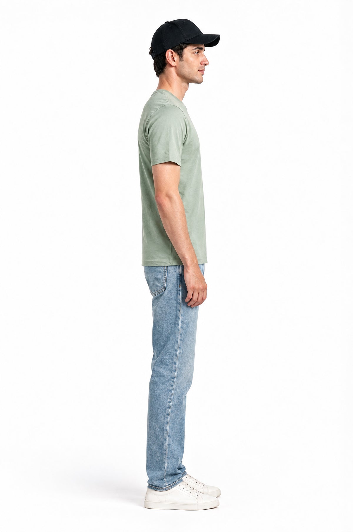 Modura Cairo light green back print t-shirt for men, view 4