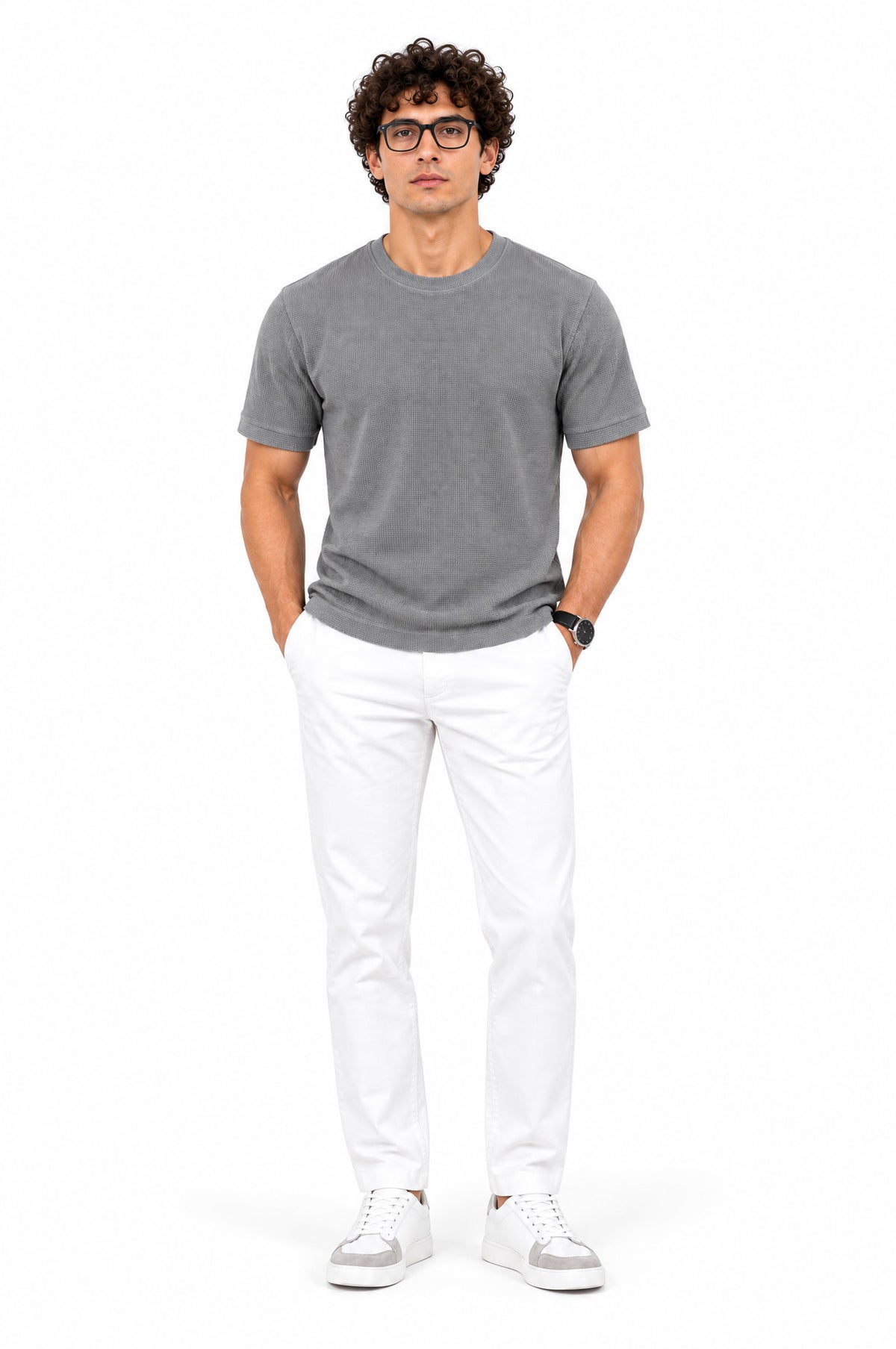 Havana Blue Round Neck T-Shirt for Men