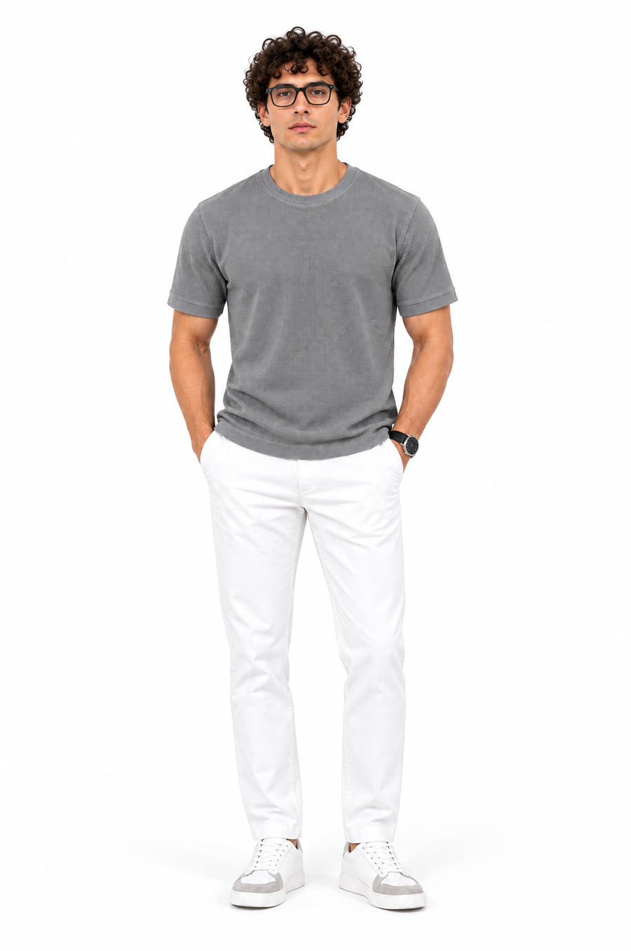 Havana Blue Round Neck T-Shirt for Men