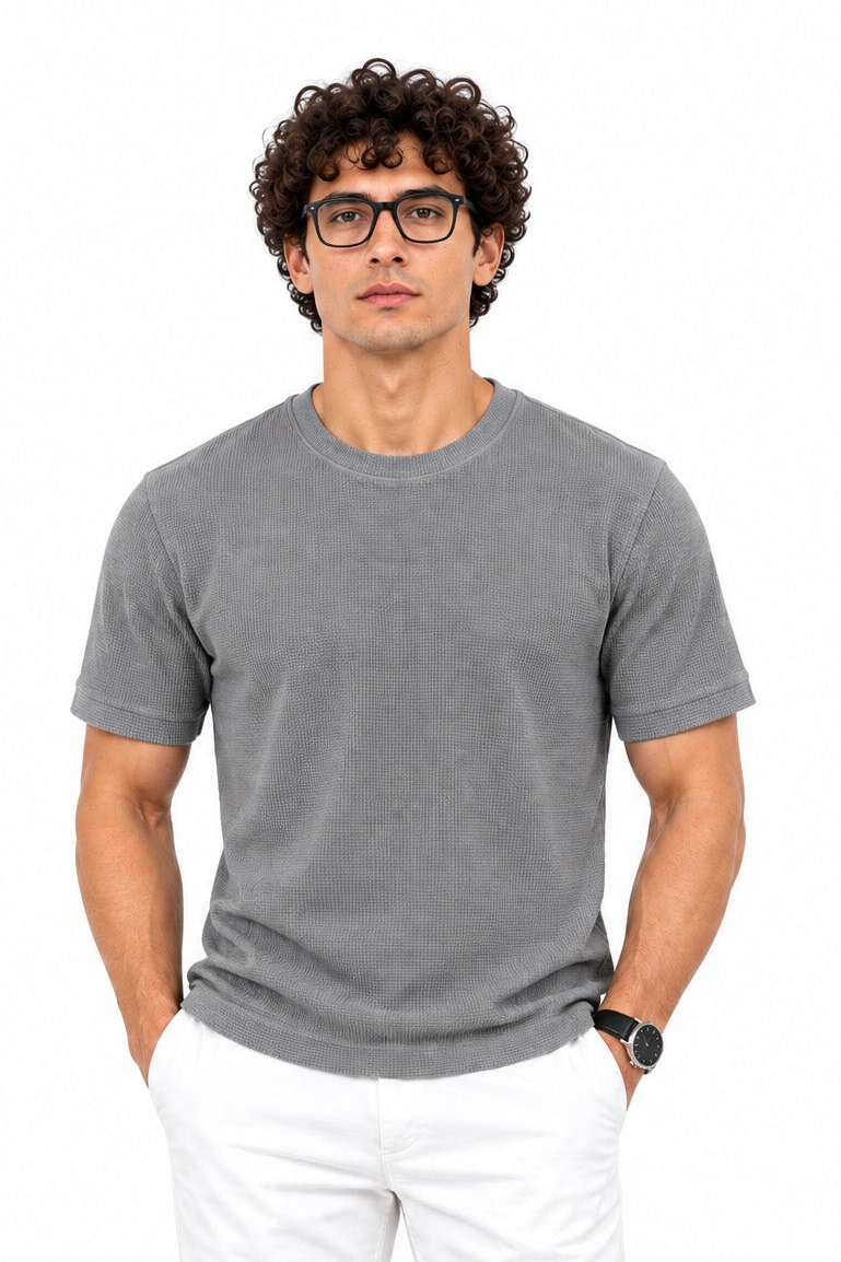 Havana Blue Round Neck T-Shirt for Men
