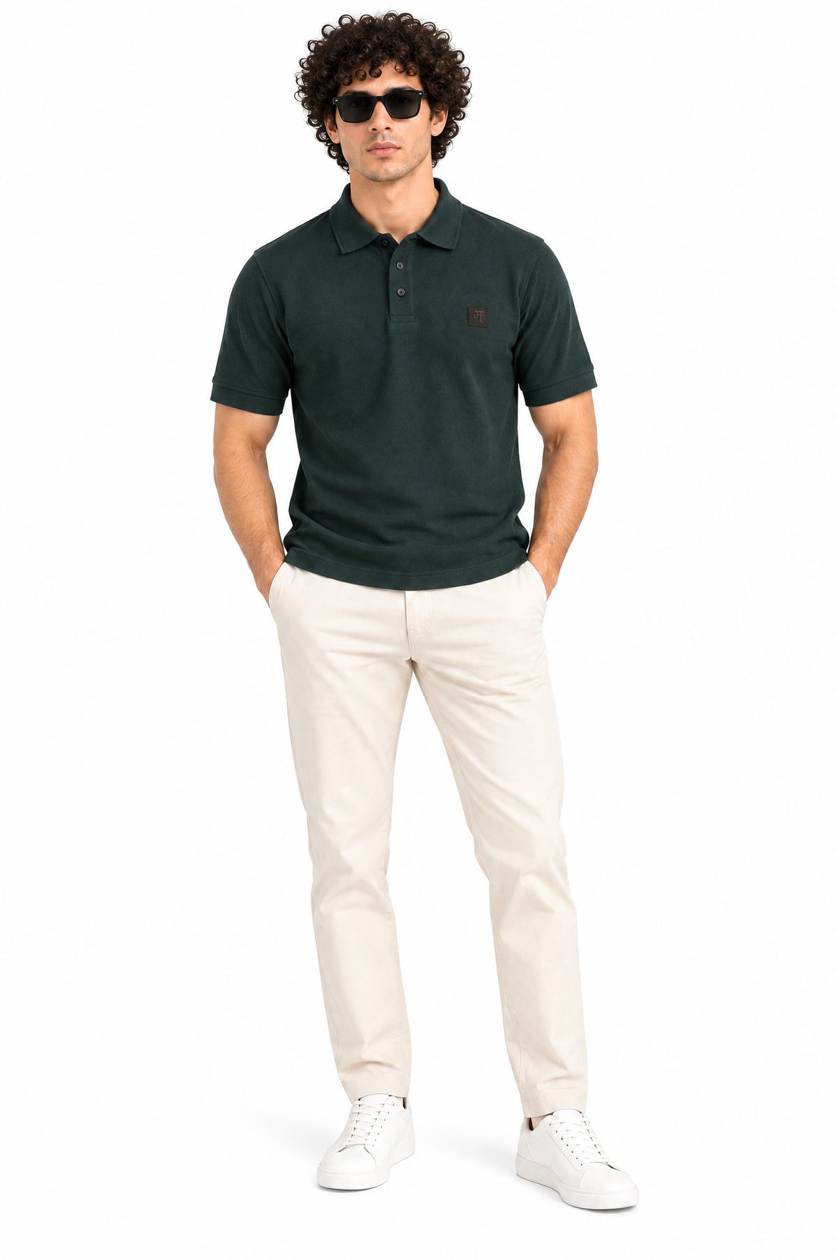 Lisbon Green Collared Neck Polo T-Shirt for Men